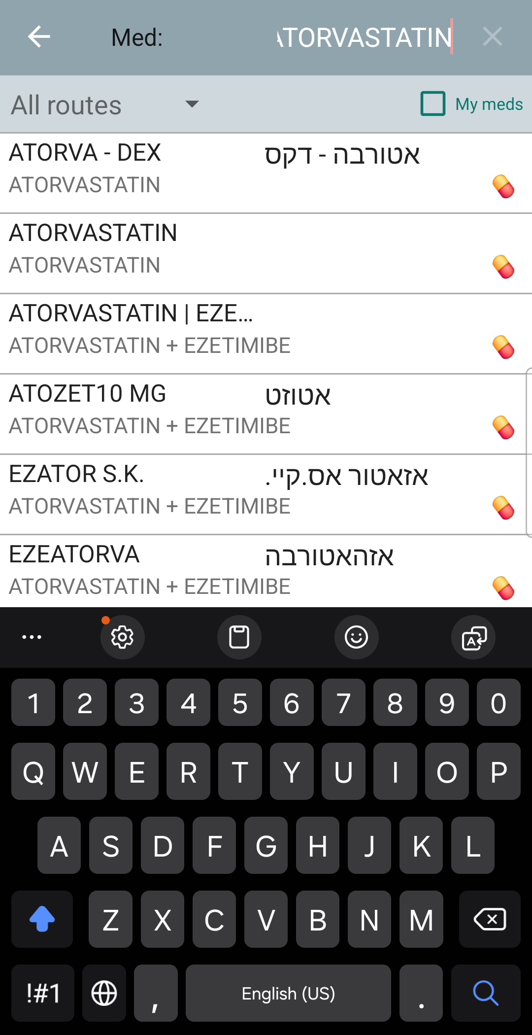 Medication search