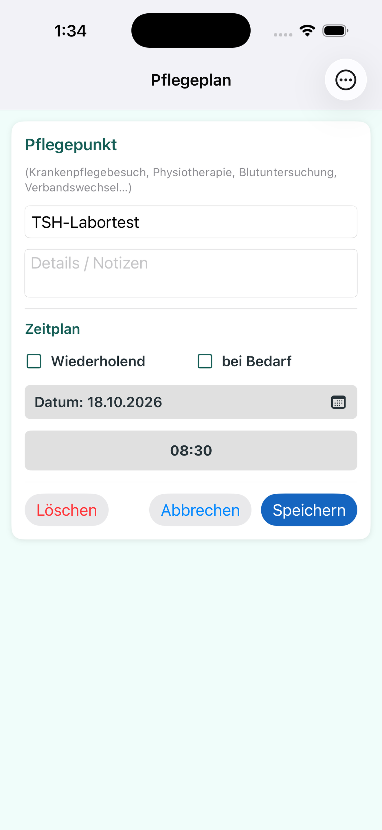 Eine einmalige zukünftige Aufgabe hinzufügen